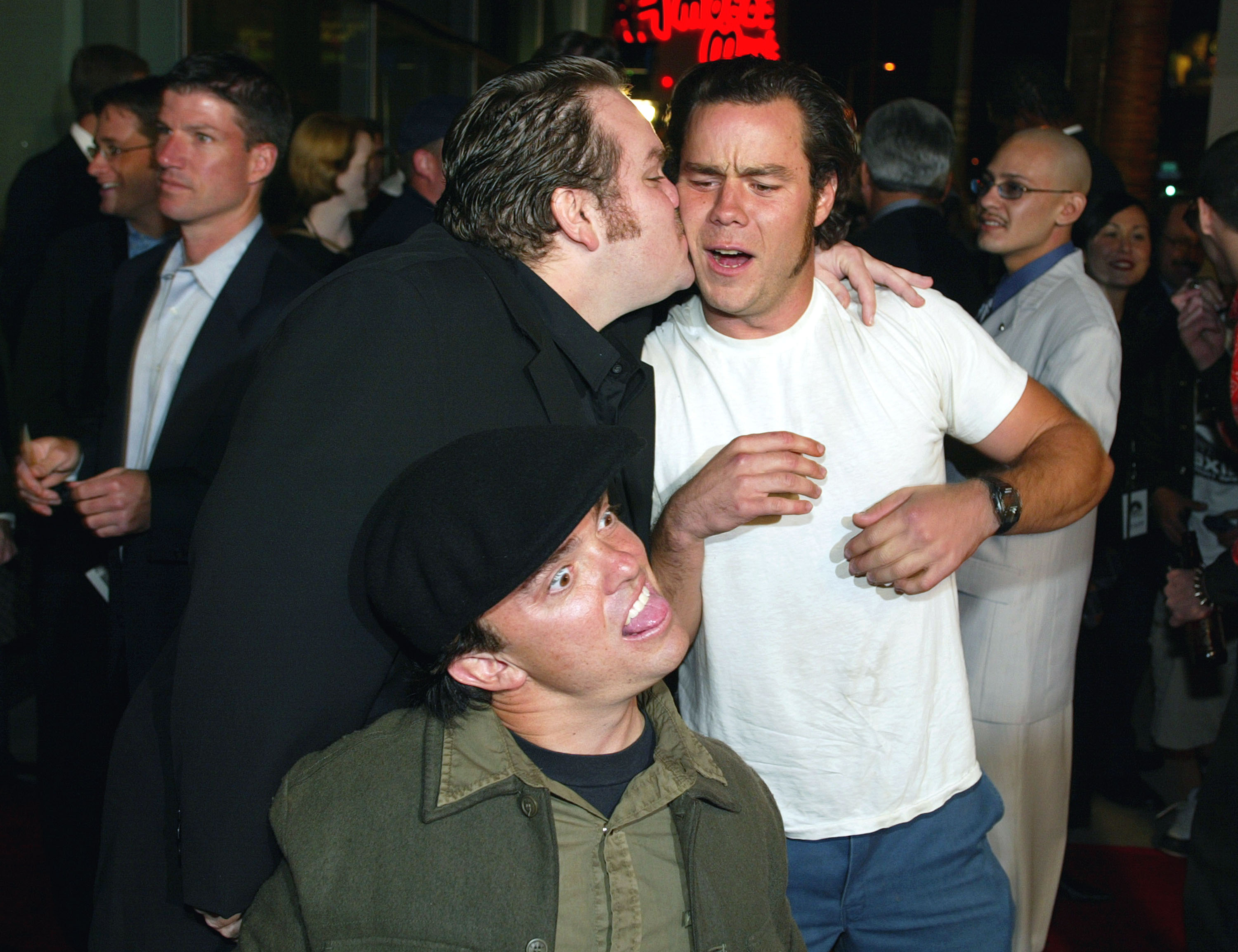 Preston Lacy, Chris Pontius und Jason "Wee Man" Acuna bei der „Jackass: The Movie“-Premiere 2002.