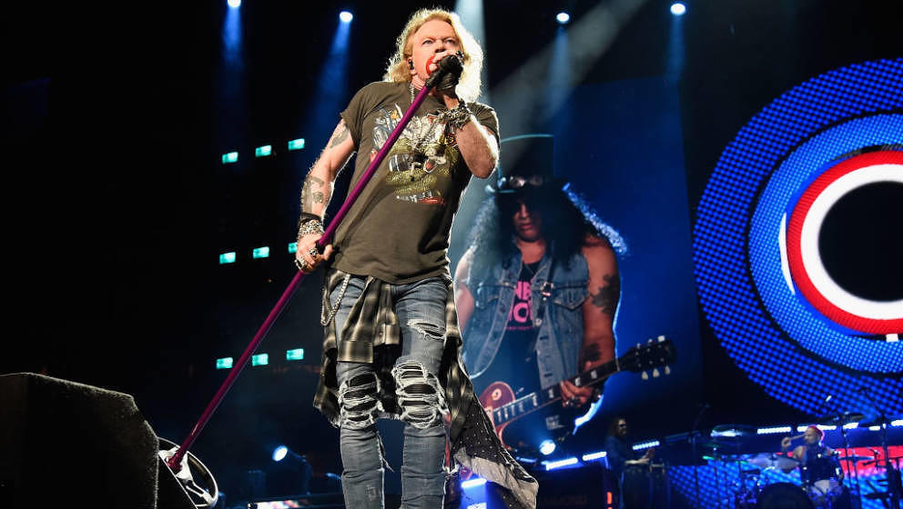 of Guns N' Roses perform onstage during the 'Not In This Lifetime...' Tour  at Madison Square Garden on October 11, 2017 in N