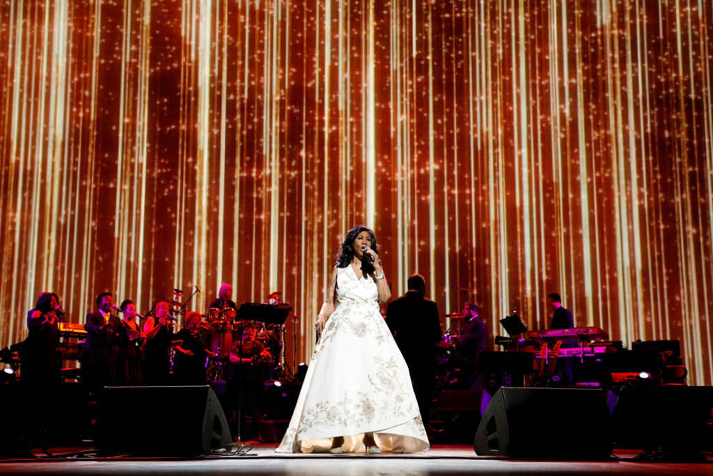 NEW YORK, NY - APRIL 19:  Aretha Franklin performs during the 2017 Tribeca Film Festival Opening Gala premiere of "Clive D...