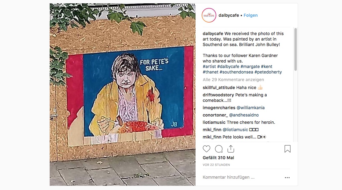 Starallüren gingen anders: Pete Doherty stellt einen Frühstücksrekord auf – auch die ersten Street Artists zeigen sich begeistert davon.