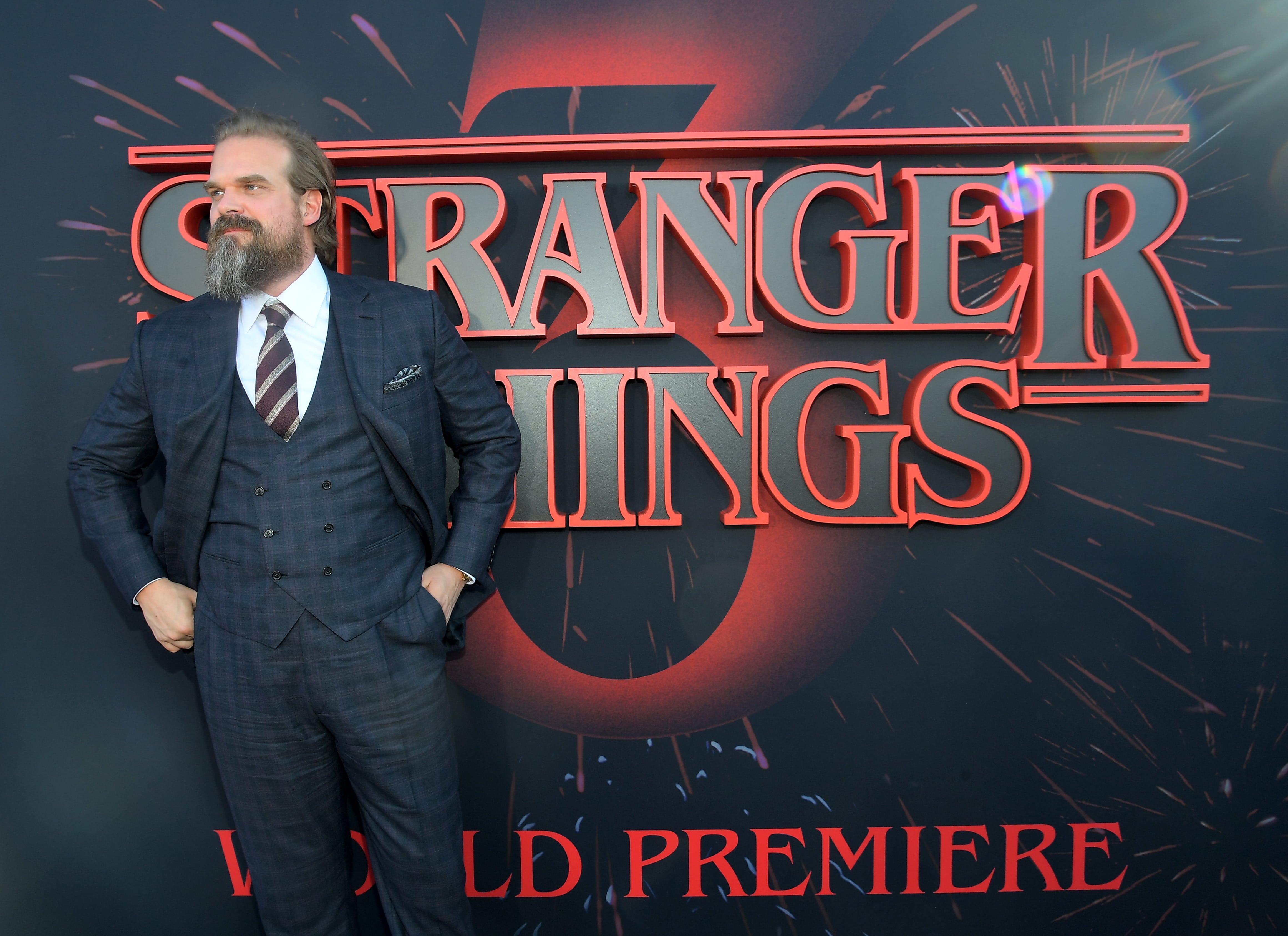 David Harbour (verkörpert die Rolle des Jim Hopper) auf der „Stranger Things 3“ - Weltpremiere im Juni 2019