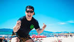 Patrick Portnicki aka Richard Bier am Strand von, na klar, El Arenal.