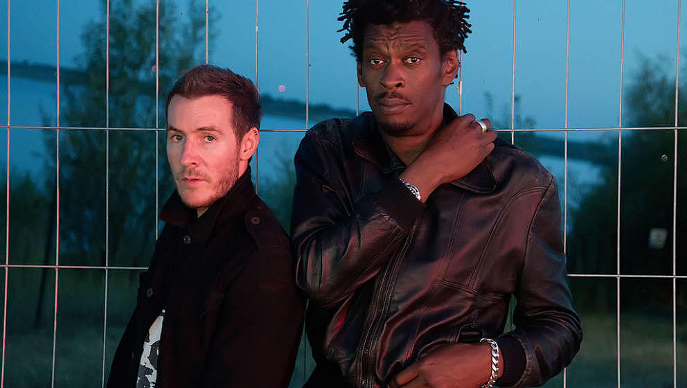 GRAEFENHAINICHEN, GERMANY - JULY 18:  ***EXCLUSVE ACCESS*** British music production duo Massive Attack poses backstage at th