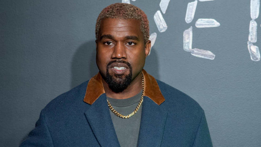 NEW YORK, NEW YORK - DECEMBER 02: Kanye West attends the the Versace fall 2019 fashion show at the American Stock Exchange Bu