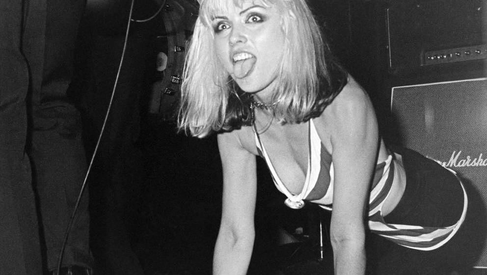 Singer Debbie Harry performing with American pop group Blondie at the Whisky a Go Go nightclub in West Hollywood, California,
