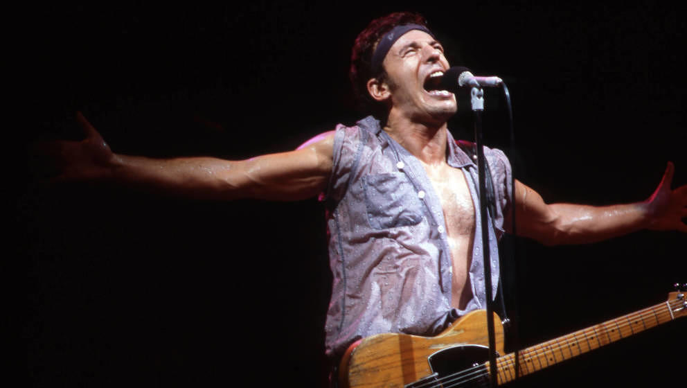Bruce Springsteen am 3. Juli 1984 in Detroit auf seiner  „Born In The USA Tour“