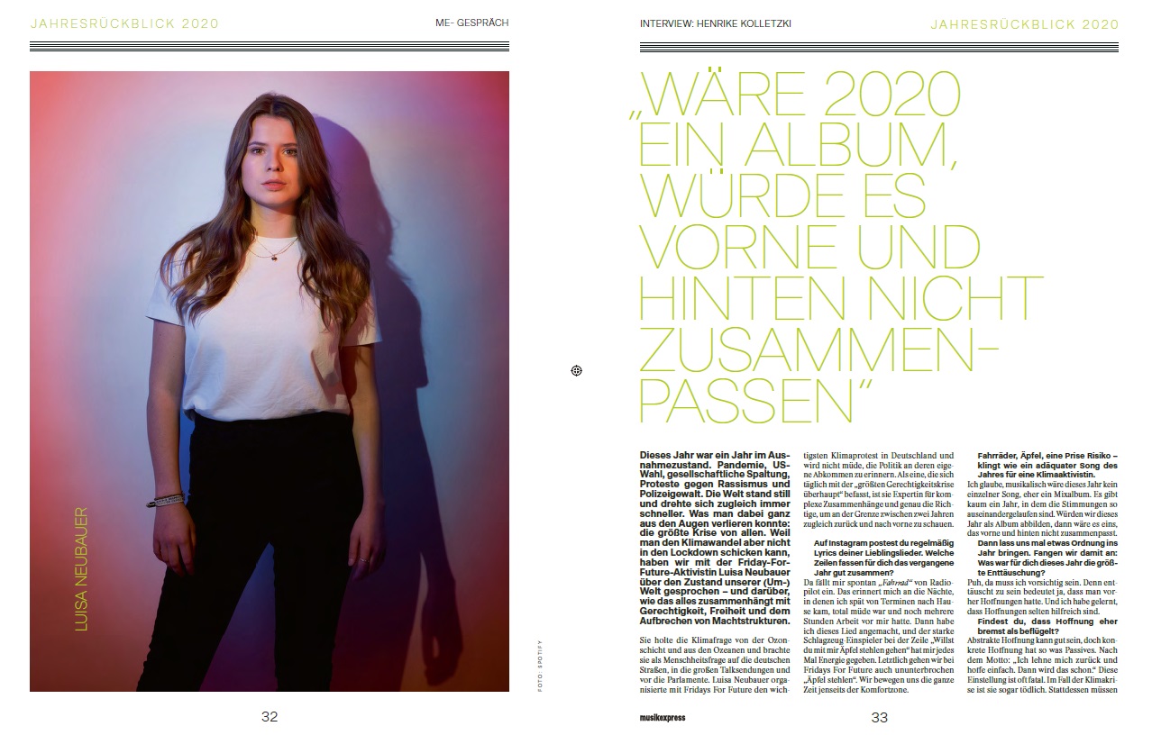 Luisa Neubauer: „Wäre 2020 ein Album, würde es vorne und hinten nicht