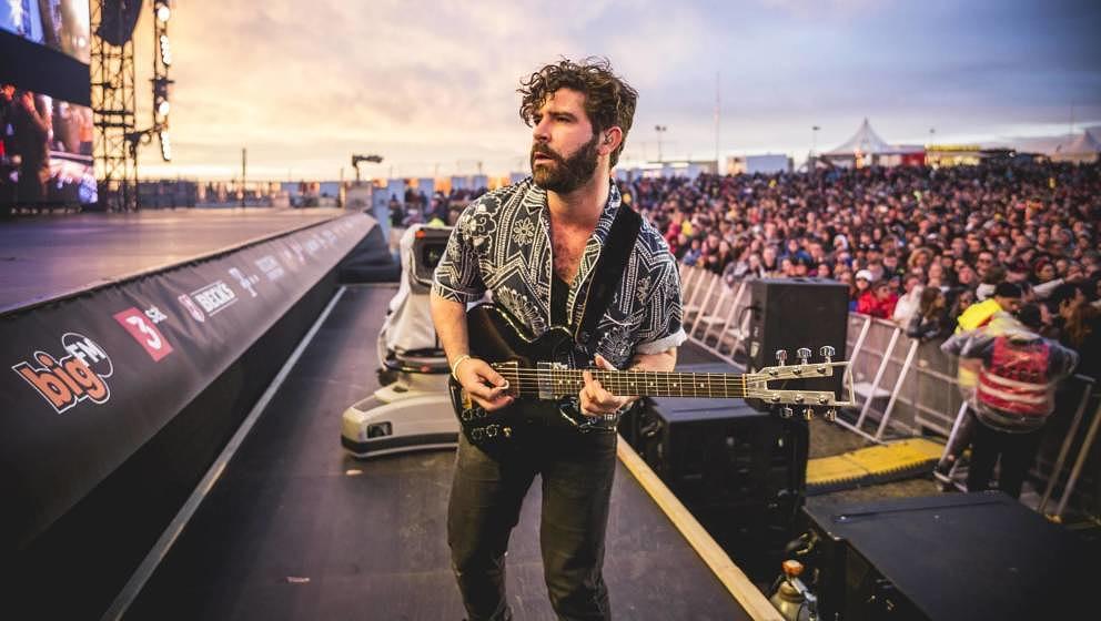 NUERBURG, GERMANY - JUNE 07: English singer Yannis Philippakis of Foals performs live on stage during Rock am Ring at Nuerbur