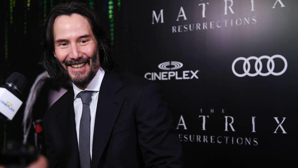 Keanu Reeves auf der kanadischen Premiere zu „Matrix: Resurrections“. Toronto, 2021.