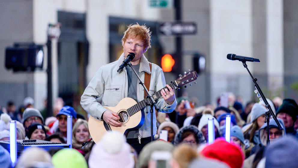 Ed Sheeran bei einem Gig in New York.