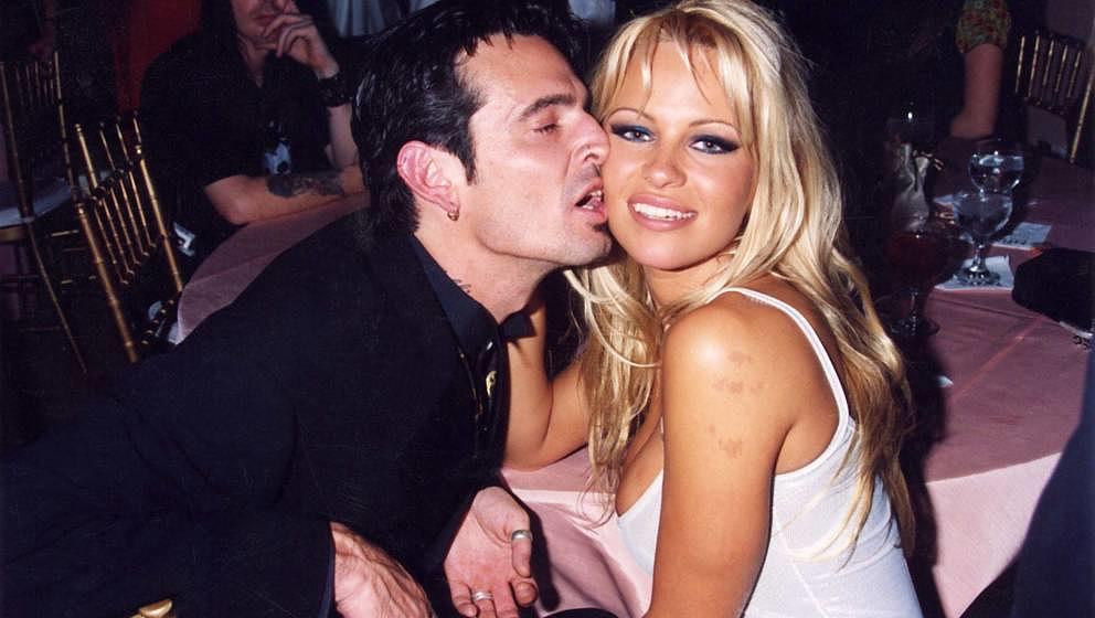 Tommy Lee and Pamela Anderson during 1995 File Photos. (Photo by Jeff Kravitz/FilmMagic, Inc)