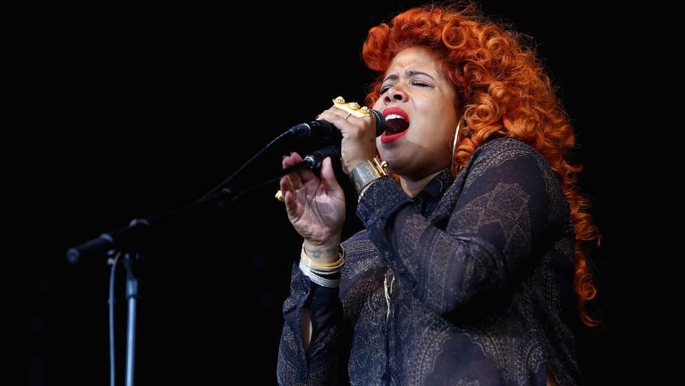 LONDON, ENGLAND - SEPTEMBER 13:  Singer Kelis performs live on the main stage during day two of the On Blackheath Festival at