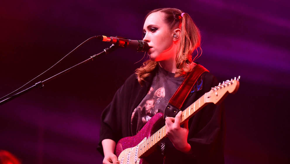 INDIO, CALIFORNIA - APRIL 14: Singer Sophie Allison of the band Soccer Mommy Weekend 1, Day 3 of the Coachella Valley Music a