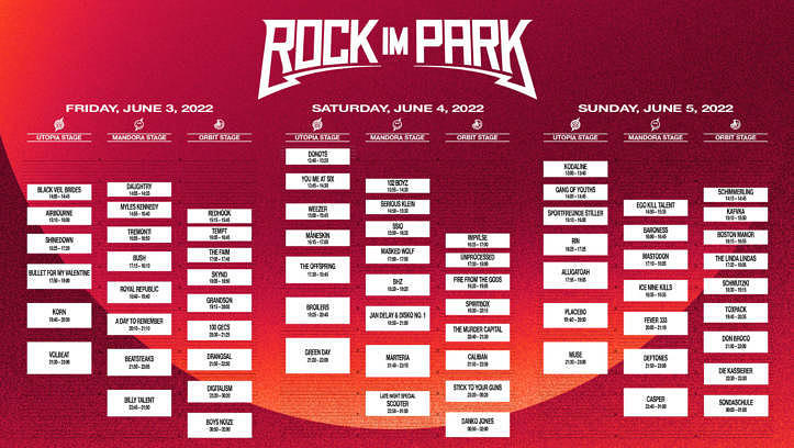 Rock im Park: Timetable