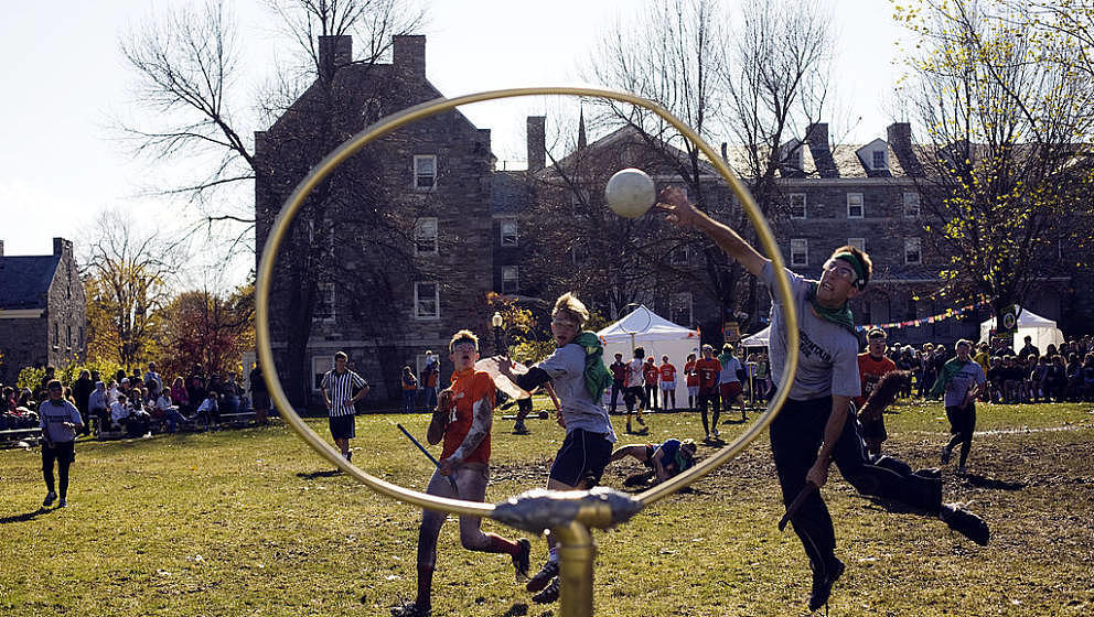 MIDDLEBURY, VT - OCTOBER 26:  Middlebury College hosted the first large Intercollegiate Quidditch Tournament. Twelve teams fr