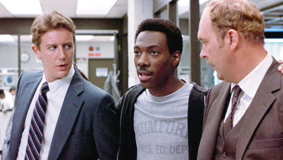 LOS ANGELES - DECEMBER 5: The movie 'Beverly Hills Cop', directed by Martin Brest. Seen here from left,  Judge Reinhold as De