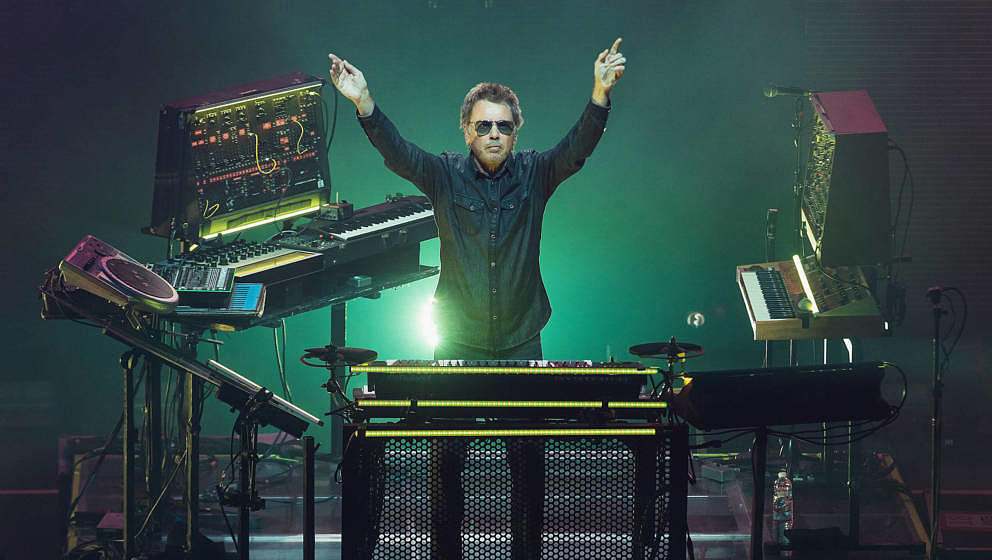 SEATTLE, WA - APRIL 18:  French composer, performer and record producer Jean-Michel Jarre performs on stage at Paramount Thea