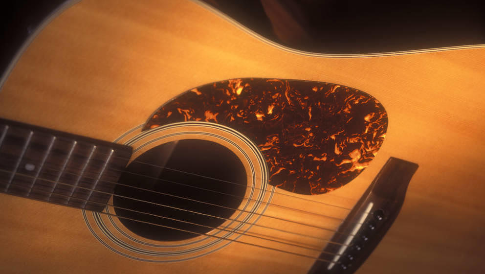 Six string guitar, close-up.
