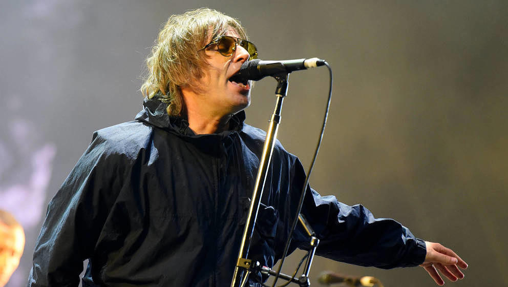 LEEDS, ENGLAND - AUGUST 27: EDITORIAL USE ONLY Liam Gallagher performs on Day 1 of Leeds Festival 2021 at Bramham Park on Aug