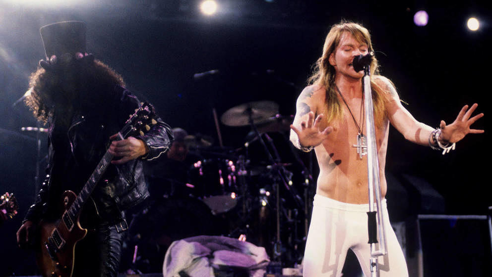 Slash and Axl Rose von Guns N'Roses 1991 in Rio de Janeiro