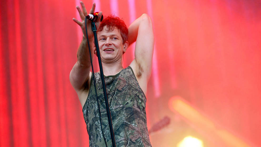 LONDON, ENGLAND - AUGUST 26: Perfume Genius performs on stage during All Points East at Victoria Park on August 26, 2022 in L