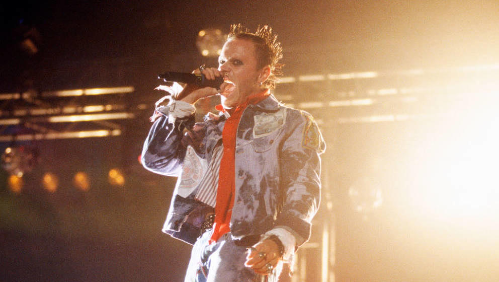 Keith Flint, The Prodigy, Torhout/Werchter Festival, Torhout, Belgium, 5th July 1997. (Photo by Gie Knaeps/Getty Images)