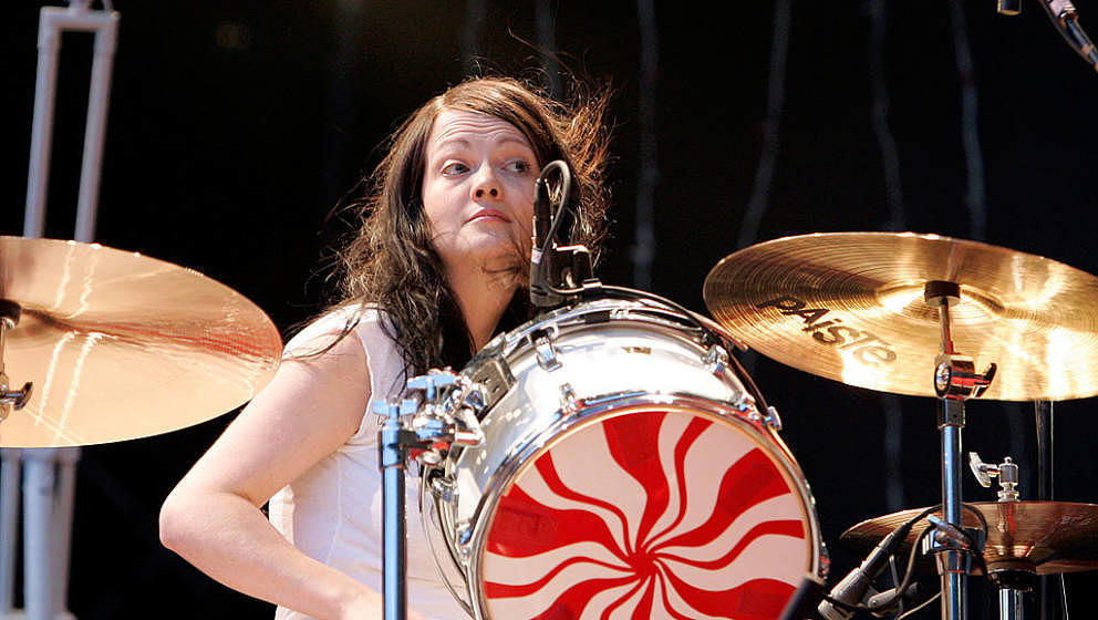 Meg White of The White Stripes during Rock on Scene Festival 2004 - The White Stripes in Concert at St Cloud National Forest 