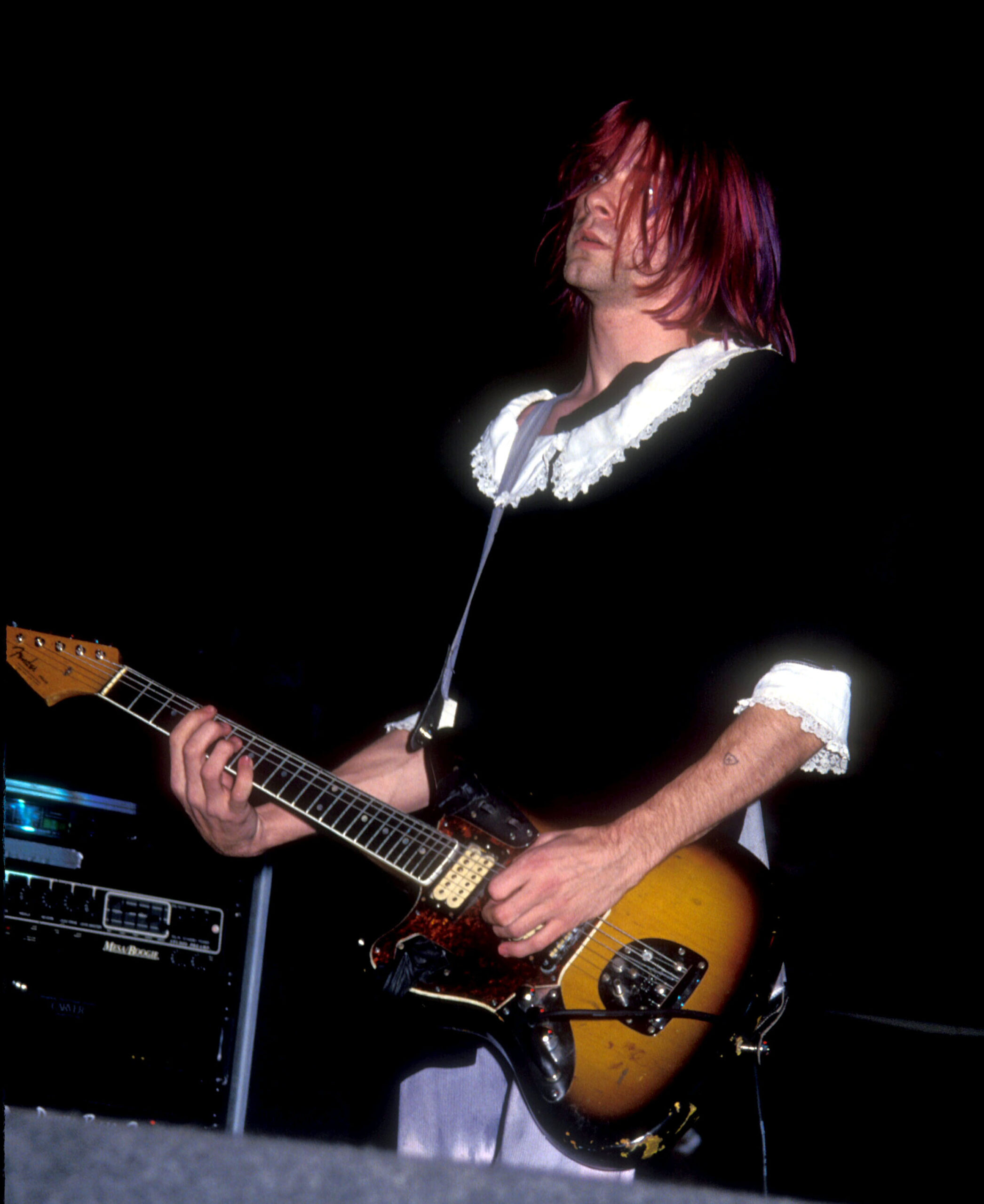 Erste große Tourneen: Kurt Cobain 1991 bei einem Auftritt in Los Angeles, Kalifornien