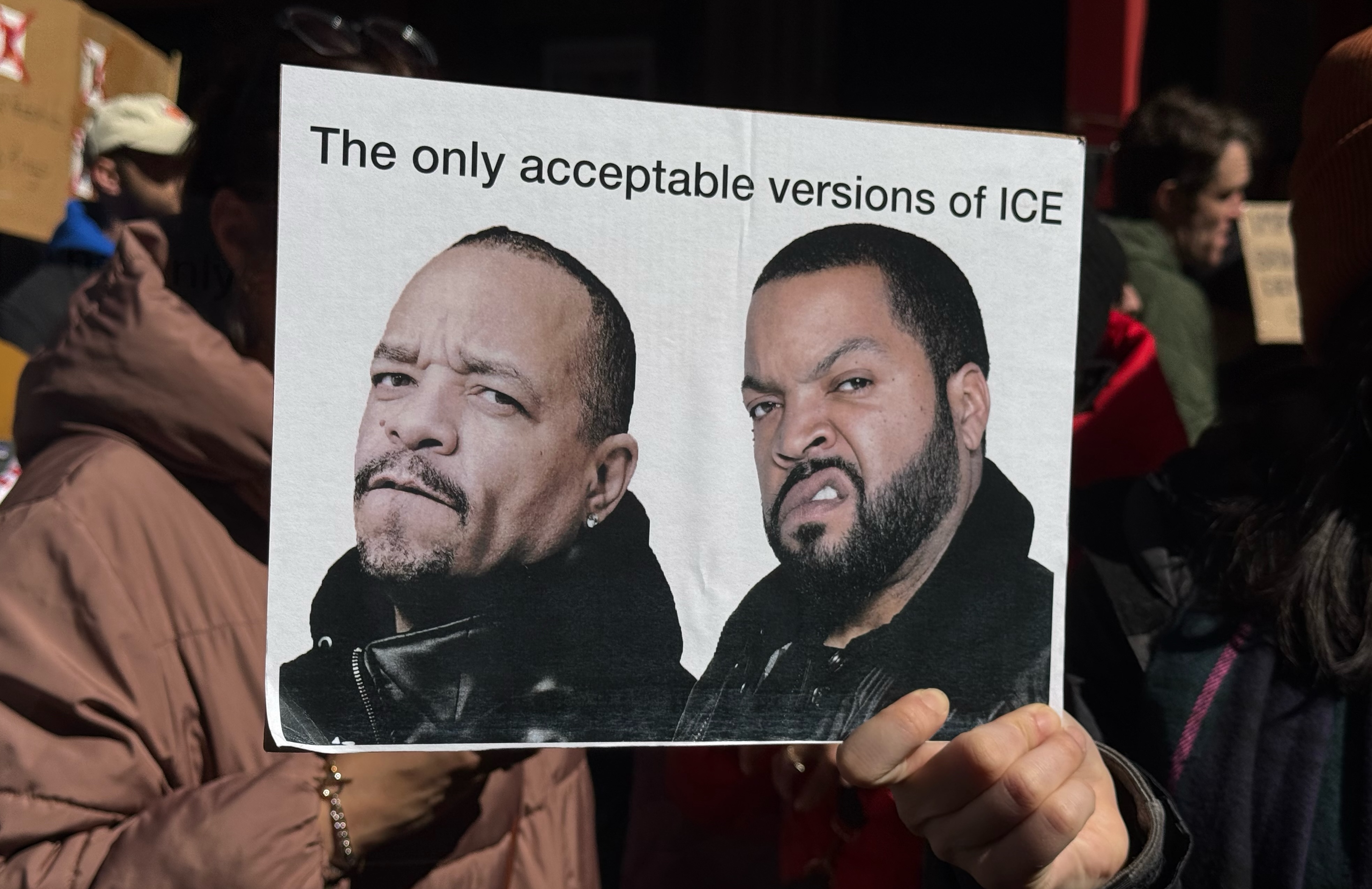 Plakat bei der „No Kings“-Demo in New York